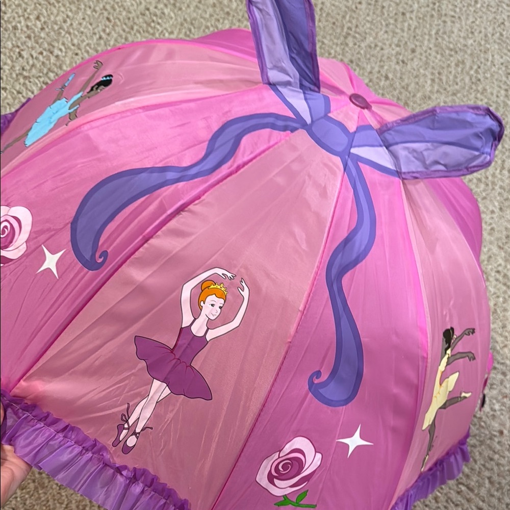 Kidorable Pink and Purple Ballerina Kids Umbrella - Picture 5 of 7